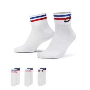 Nike Men's 3-Pack Retro Stripes Everyday Essential Ankle Socks